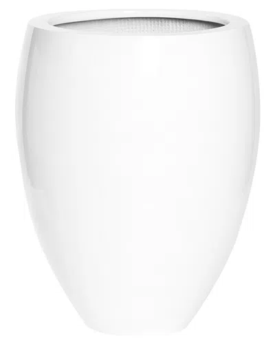 Creative Displays Modern White Glossy Outdoor Planter