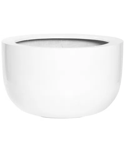 Creative Displays Modern White Outdoor Glossy Pot