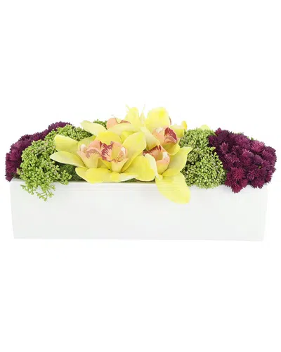 Creative Displays Modern Yellow Orchid & Sedum Arrangement