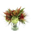 Creative Displays Orange Heather & Assorted Hydrangea Modern Fall Centerpiece In Red