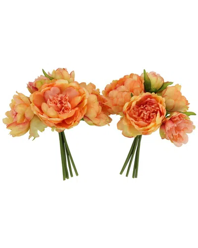 Creative Displays Orange Peony Bouquet Bundle In Gold