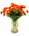 Creative Displays Orange Ranunculus Arrangement In A Mason Jar In Orange