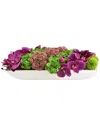 Creative Displays Orchids & Succulents In Oblong Planter In Purple