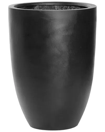 Creative Displays Outdoor Tapered Fiberstone Planter In Black
