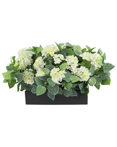 Creative Displays Outdoor Uv-rated Geranium Arrangement In Fiberstone Planter In Green