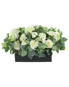 Creative Displays Outdoor Uv-rated Geranium Arrangement In Fiberstone Planter In Green