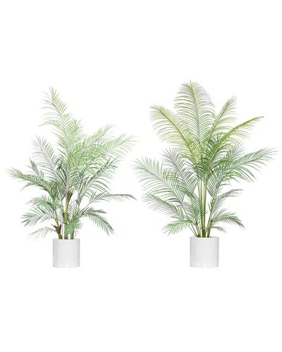 Creative Displays Outdoor Uv-rated Kentia Palm Drop-in Trees With Fiberstone Pots In White