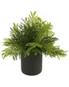 Creative Displays Outdoor Uv-rated Ostrich Fern In Fiberstone Pot In Green