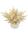 Creative Displays Pampas Arrangement In A Glass Vase In Beige