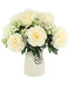 Creative Displays Peonies Arranged In Ceramic Vase In Multi