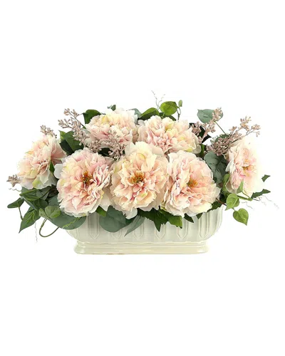 Creative Displays Peony, Vine And Eucalyptus Floral Centerpiece In Pink