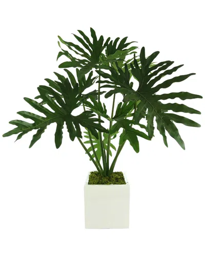 Creative Displays Philoplant Arrangement In A White Square Fiberstone Pot In Green