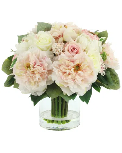 Creative Displays Pink Peony And Magnolia Leaf Floral Arrangement In Multi