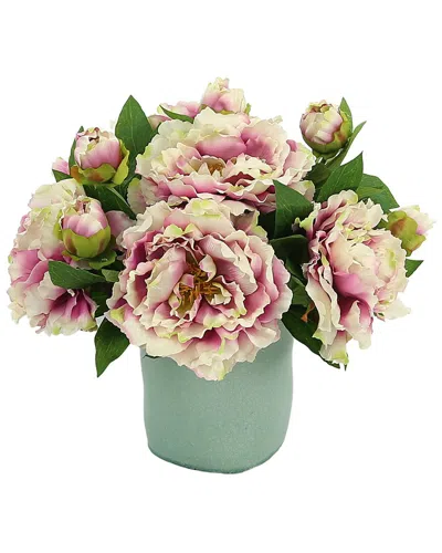 Creative Displays Pink Peony Arrangement In A Ceramic Pot