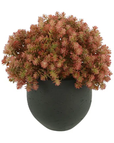 Creative Displays Pink Sedum Arrangement In A Fiberstone Pot In Gray