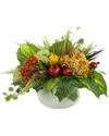 Creative Displays Pomegranate And Hydrangea Multicolor Arrangement In Green
