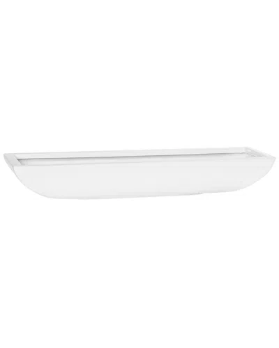 Creative Displays Pottery Pots Glossy Oblong White Fiberstone Planter