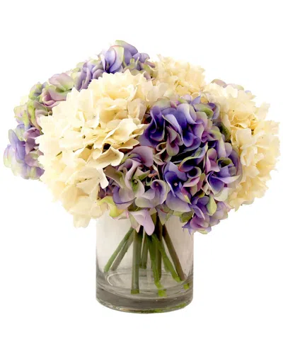 Creative Displays Purple & Cream Hydrangea Arrangement In Glass Vase