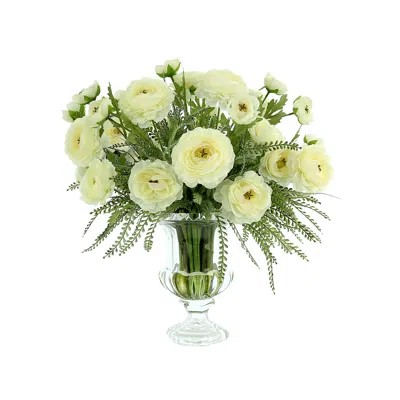 Creative Displays Ranunculus Floral Arrangement In Glass Pedestal Vase In Multi