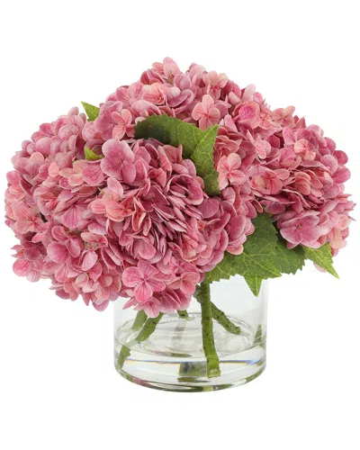 CREATIVE DISPLAYS CREATIVE DISPLAYS REAL TOUCH HYDRANGEA FLORAL ARRANGEMENT IN GLASS VASE