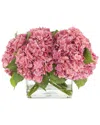 Creative Displays Real Touch Hydrangea In Glass Vase In Pink