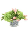 Creative Displays Real Touch Hydrangeas And Tulips In Multi