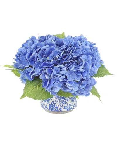 Creative Displays Real Touch Hydrangeas Arranged In Decorative Ceram In Blue