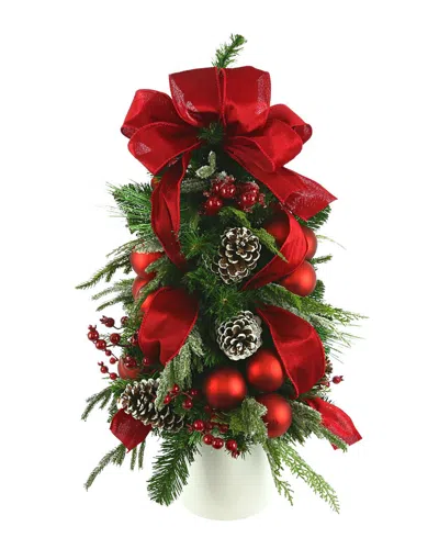 Creative Displays Red And Green Holiday Tree With Berries In Multi