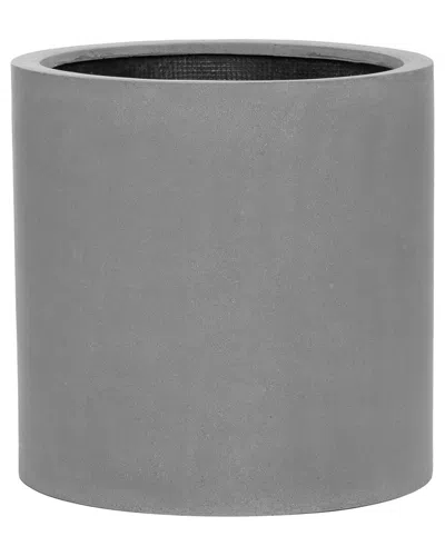 Creative Displays Round Outdoor Fiberstone Pot In Grey