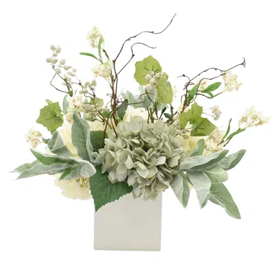 Creative Displays Seafoam & White Hydrangea With Berry Floral Arrangement In Multi