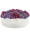 Creative Displays Sedum Arranged In A Stone Planter In Purple
