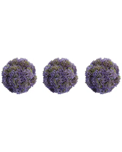 Creative Displays Set Of 3 Decorative Purple Sedum Balls