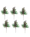 Creative Displays Set Of 6 Christmas Berry Pick In Red