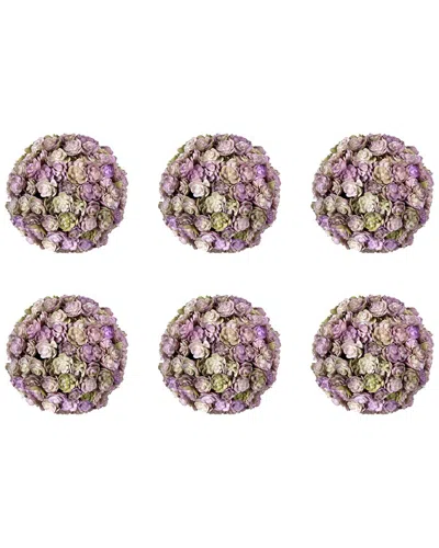 Creative Displays Set Of 6 Decorative Purple Chick Succulent Balls In Multi