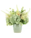 Creative Displays Snowballs, Hydrangea, And Astilbe In A Ceramic Vase