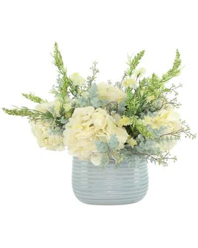 CREATIVE DISPLAYS CREATIVE DISPLAYS SPRING CENTERPIECE WITH HYDRANGEAS, EUCALYPTUS & HEATHER