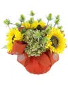 Creative Displays Sunflower Fall Arrangement With Green Hydrangeas A In Yellow