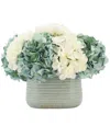 Creative Displays Teal & White Hydrangea Floral Arrangement In Multi