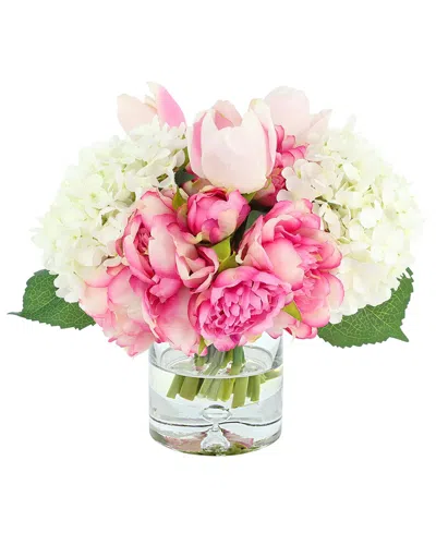 Creative Displays Traditional Centerpiece Ft. Cream Hydrangeas With Pink  Peonies & Tulips