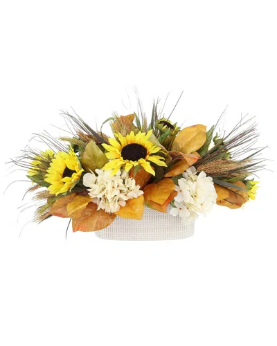Creative Displays Traditional Fall Floral Arrangement With Yellow Su In Cream