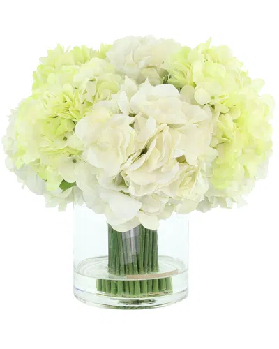 Creative Displays Traditional Hydrangea Arrangement In Glass Vase In White