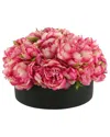 CREATIVE DISPLAYS CREATIVE DISPLAYS TRADITIONAL PEONY ARRANGEMENT IN A ROUND FIBERSTONE PLANTER