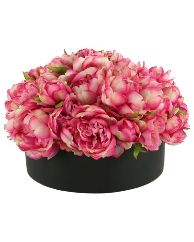 Creative Displays Traditional Peony Arrangement In A Round Fiberstone Planter In Pink