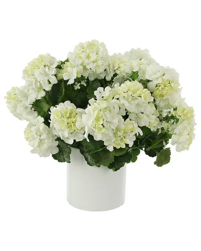 Creative Displays Uv Protected Outdoor White Geranium Floral Arrangement In Multi