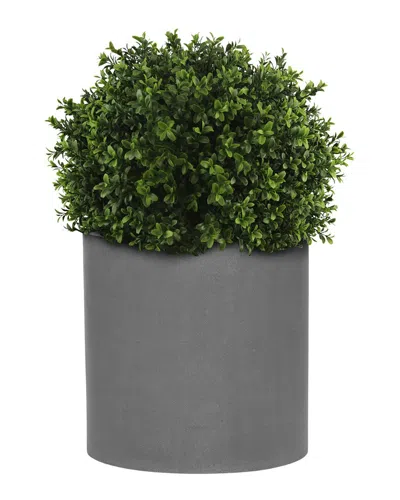 Creative Displays Uv-rated Outdoor Boxwood Topiary With Fiberstone Planter In Green