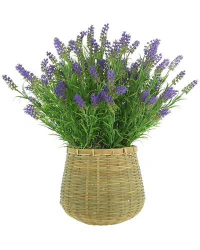 Creative Displays Uv-rated Outdoor Lavender Arrangement In A Tan Basket  Planter In Purple