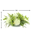 Creative Displays White Hydrangea And Greenery Floral Arrangement In White