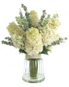 Creative Displays White Hydrangea & Lilac With Eucalyptus Floral Arrangement In White
