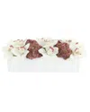 Creative Displays White Orchids & Pink Sedum Arranged In Modern Fiberstone  Planter In Pink