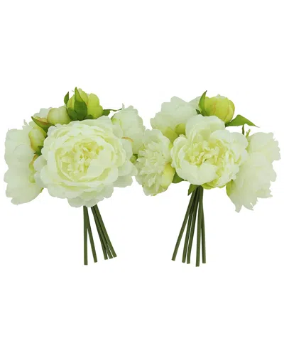Creative Displays White Peony Bouquet Bundle In Green
